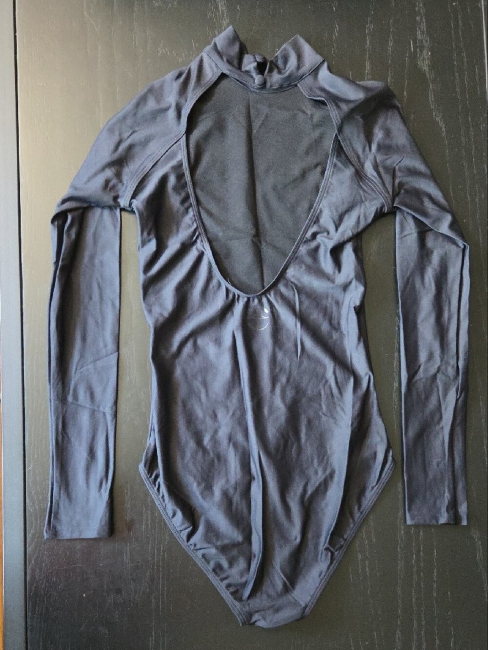 Long-Sleeve Black Bodysuit with Mock Neck - Picture 3 of 3